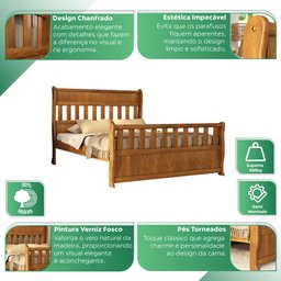 Cama Nathalia 1,40-  100% madeira maciça  - 5