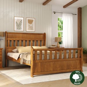 Cama Nathalia 1,40-  100% madeira maciça 
