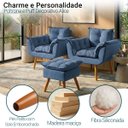 Ver imagem 3 de Kit 2 Poltronas Decorativa e Puff para Sala Recepção Manicure Consultório Quarto Alice Suede