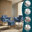 Ver imagem 4 de Kit 2 Poltronas Decorativa e Puff para Sala Recepção Manicure Consultório Quarto Alice Suede