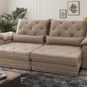 Ver imagem 2 de Sofá Reclinável 3 Lugares 230cm Dakota Marrom Platinum Tabaco