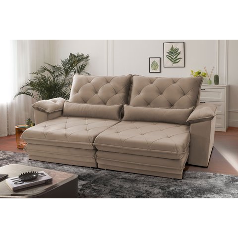 Sofá Reclinável 3 Lugares 230cm Dakota Marrom Platinum Tabaco
