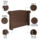 Ver imagem 5 de Cabeceira Cama Box Queen 160cm Provença e Recamier Veneto P02 Sintético Marrom - Mpozenato