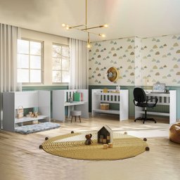 Quarto de Bebê Completo com Guarda-roupa, Berço e Cômoda Encantado - 8