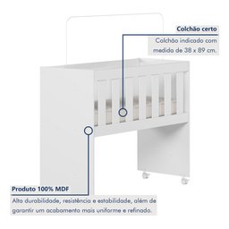 Quarto de Bebê Completo com Guarda-roupa, Berço e Cômoda Encantado - 9