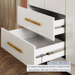 Quarto de Bebê Completo com Guarda-roupa, Berço e Cômoda Encantado - 4