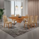 Ver imagem 2 de Mesa de Jantar Aster 180 cm Tampo MDF Canto Copo Laminado e 6 Cadeiras Lira