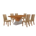 Ver imagem 1 de Mesa de Jantar Aster 180 cm Tampo MDF Canto Copo Laminado e 6 Cadeiras Lira