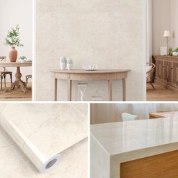 Kit 3 Rolos Papel Parede Lavavel Hd Marmore Travertino (6m) Open Star 32566 - 2