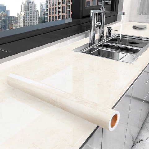 Kit 3 Rolos Papel Parede Lavavel Hd Marmore Travertino (6m) Open Star 32566