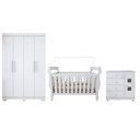Ver imagem 2 de Quarto de Bebê Completo com Guarda-Roupa, Berço e Cômoda Lipe Branco