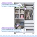 Ver imagem 5 de Quarto de Bebê Completo com Guarda-Roupa, Berço e Cômoda Lipe Branco