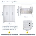 Ver imagem 3 de Quarto de Bebê Completo com Guarda-roupa, Berço e Cômoda Lipe