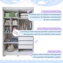 Ver imagem 6 de Quarto de Bebê Completo com Guarda-Roupa, Berço e Cômoda Lipe Branco