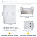 Ver imagem 3 de Quarto de Bebê Completo com Guarda-Roupa, Berço e Cômoda Lipe Branco