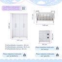 Ver imagem 3 de Quarto de Bebê Completo com Guarda-Roupa, Berço e Cômoda Lipe Branco