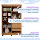 Ver imagem 6 de Quarto de Bebê Completo com Guarda-Roupa, Berço e Cômoda Lipe Marrom/Amadeirado/Branco