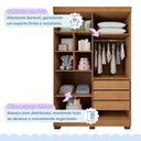Ver imagem 5 de Quarto de Bebê Completo com Guarda-Roupa, Berço e Cômoda Lipe Marrom/Amadeirado/Branco