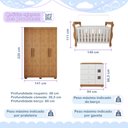 Ver imagem 3 de Quarto de Bebê Completo com Guarda-Roupa, Berço e Cômoda Lipe Marrom/Amadeirado/Branco