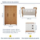 Ver imagem 3 de Quarto de Bebê Completo com Guarda-roupa, Berço e Cômoda Lipe