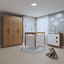 Ver imagem 1 de Quarto de Bebê Completo com Guarda-roupa, Berço e Cômoda Lipe