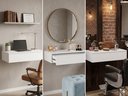 Ver imagem 4 de Penteadeira Gaveta Suspensa 90cm MDF com Gaveta Trilho Telescópico Mesa Maquiagem Camarin - Branco