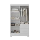 Ver imagem 2 de Guarda Roupa Solteiro Primordial Max 4 Portas de Bater 2 Gavetas Branco