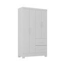 Ver imagem 3 de Guarda Roupa Solteiro Primordial Max 4 Portas de Bater 2 Gavetas Branco