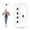 Ver imagem 4 de Guarda Roupa Solteiro Primordial Max 4 Portas de Bater 2 Gavetas Branco