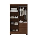 Ver imagem 2 de Guarda Roupa Solteiro Primordial Max 4 Portas de Bater 2 Gavetas Marrom/Jacaranda