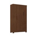 Ver imagem 3 de Guarda Roupa Solteiro Primordial Max 4 Portas de Bater 2 Gavetas Marrom/Jacaranda