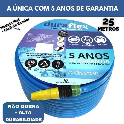 Mangueira De Jardim Antitorção Flat Duraflex 25Mts Azul - 2