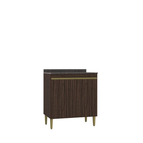 Balcão 2 Portas Diamante 80cm Cozinha Chocolate