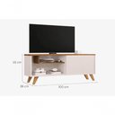 Ver imagem 3 de Rack Bancada Heitor 100cm com Porta e Nichos Off White e Cedro Sal Movelaria