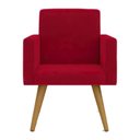 Ver imagem 2 de Poltrona Para Sala Decorativa Nina Pés Palito Suede Vermelho Click Pol