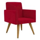 Ver imagem 1 de Poltrona Para Sala Decorativa Nina Pés Palito Suede Vermelho Click Pol