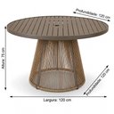 Ver imagem 3 de Mesa Laguna Alumínio 120cm Tampo Ripado Pintura Eletrostática Trama Original