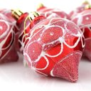 Ver imagem 2 de Bola Pião Enfeite Árvore Natal Pendente 60mm 6 Peças