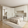 Quarto Modulado Casal 6 Peças 12 Portas 12 Gavetas com Espelho Seletto Areia - 1
