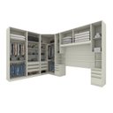 Ver imagem 3 de Guarda Roupa Casal Modulado 6 Peças com Espelho e Cabeceira 12 Portas 12 Gavetas Seletto Areia Bege/HP