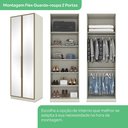 Ver imagem 6 de Guarda Roupa Casal Modulado 6 Peças com Espelho e Cabeceira 12 Portas 12 Gavetas Seletto Areia Bege/HP
