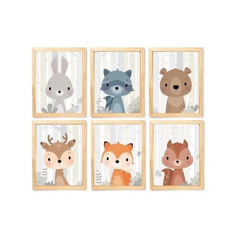 Kit Quadro Safari Infantil Decorativo Quarto Criança Enxoval Bebê