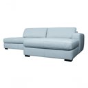 Ver imagem 3 de Sofá de Couro com Chaise N.y. 3 Lugares Light Blue 2,34 M - Mempra