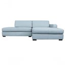 Ver imagem 2 de Sofá de Couro com Chaise N.y. 3 Lugares Light Blue 2,34 M - Mempra