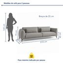 Ver imagem 4 de Sofá Living 3 Lugares com Almofadas 210cm Siena