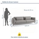 Ver imagem 3 de Sofá Living 3 Lugares Linho 210cm Cinza Siena