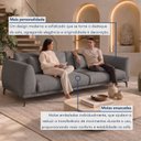 Ver imagem 6 de Sofá Living 3 Lugares Linho 210cm Cinza Siena