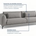 Ver imagem 4 de Sofá Living 3 Lugares Linho 210cm Cinza Siena
