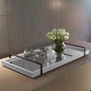 Ver imagem 6 de Bandeja Decorativa Espelhada para Servir Branca com Alça Preta