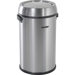 Lixeira Redonda 65 Litros Inox Tampa Basculante Vonder - 3
